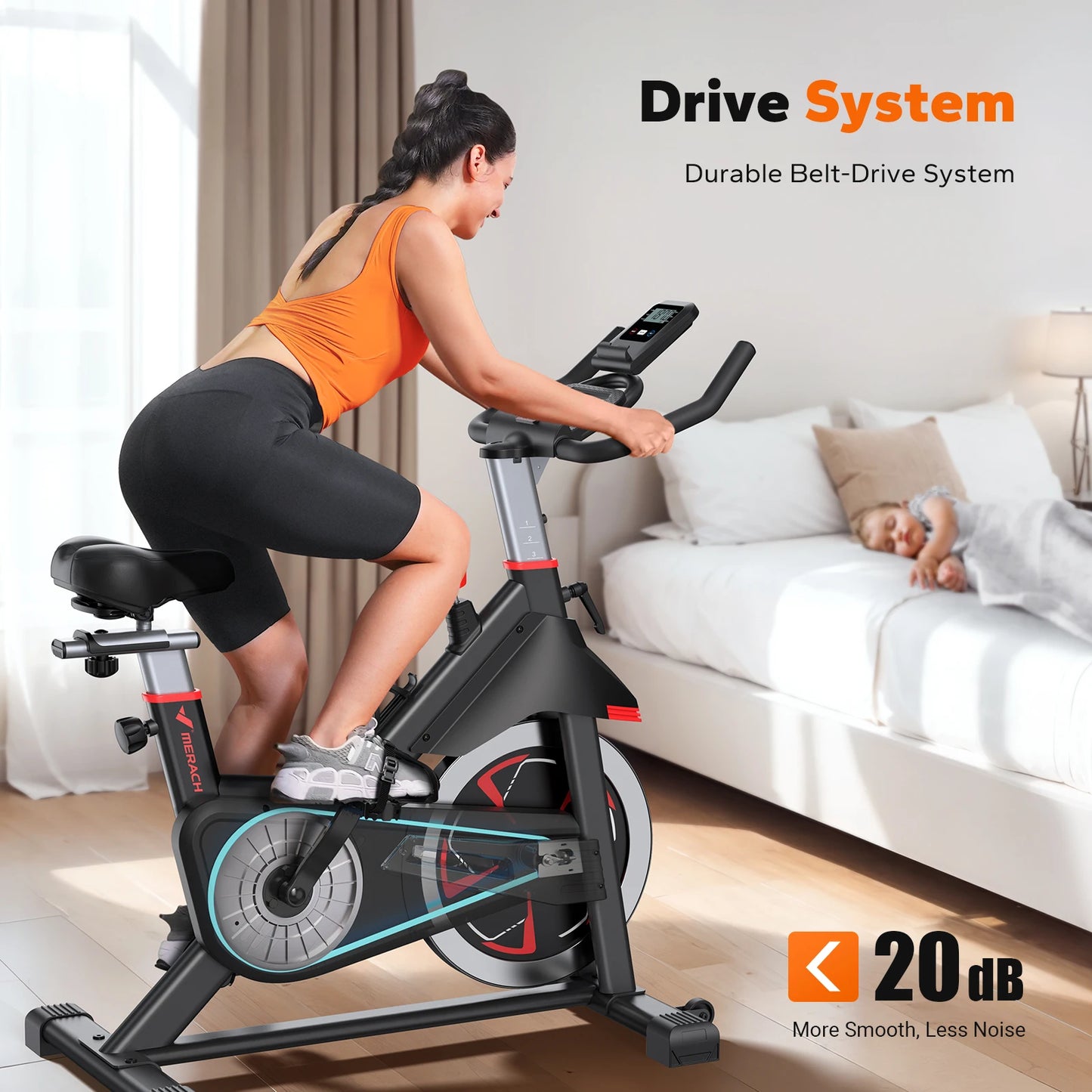 MERACH S38 Magnetic Indoor Cycling Bike With App Connectivity