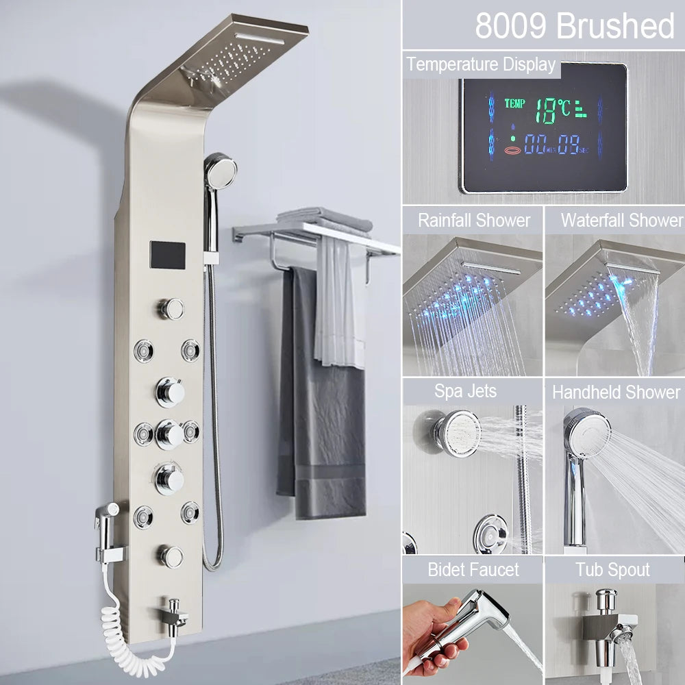 MYQualife LED Shower Panel Spa Column System With Jet Massage