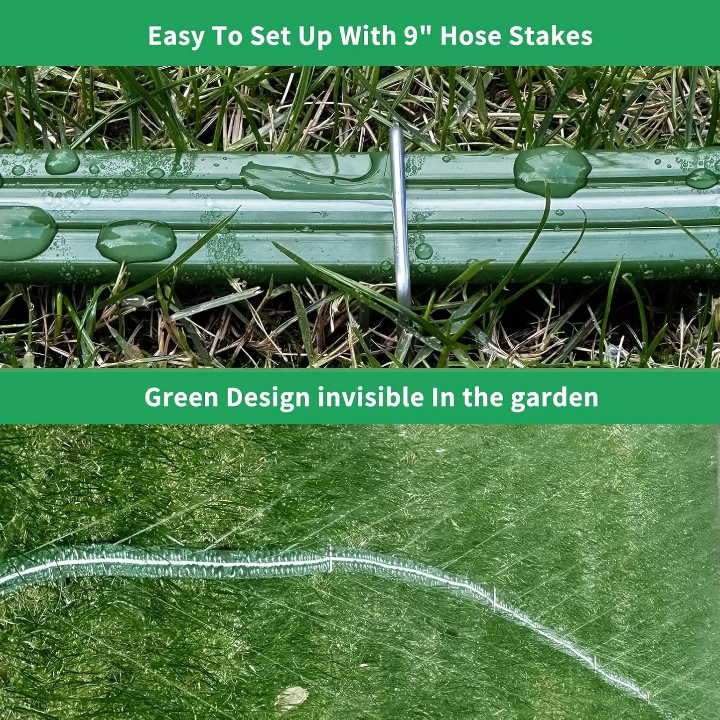 Heavy Duty Flat Soaker Sprinkler Hose With Stakes For Lawn