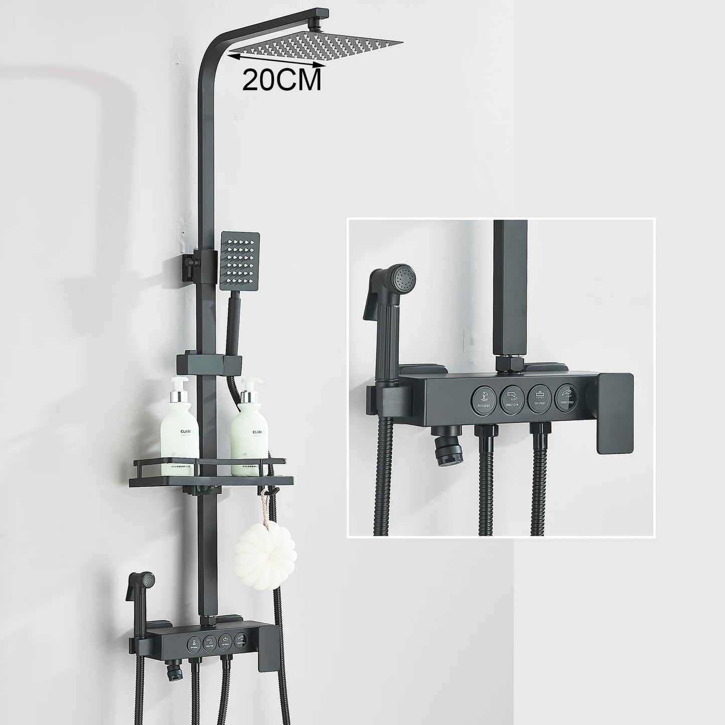 Fmhjfisd Rainfall Shower Faucet Set Brass 4Way Liftable Shower