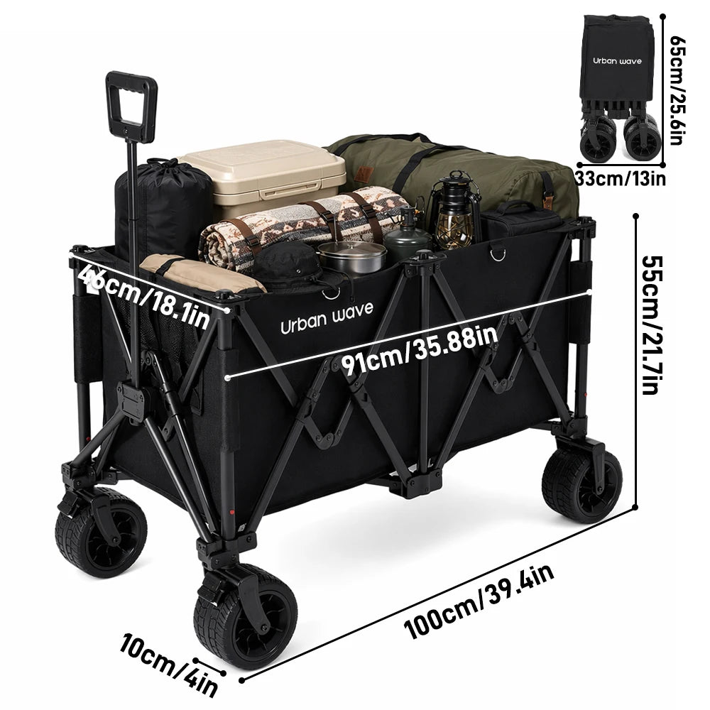 Heavy-Duty Folding Beach Cart With 680-Lb Capacity And All-Terrain Wheels