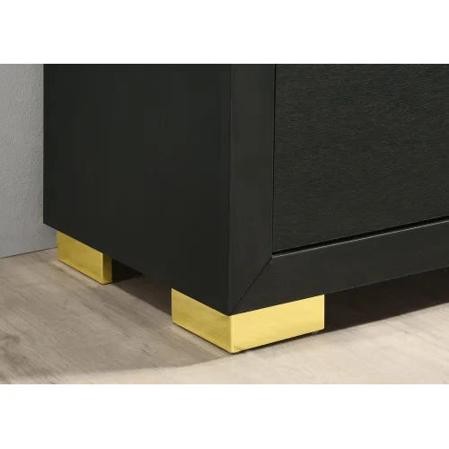 Contemporary Engineered Wood Bedroom Set With Two Nightstands