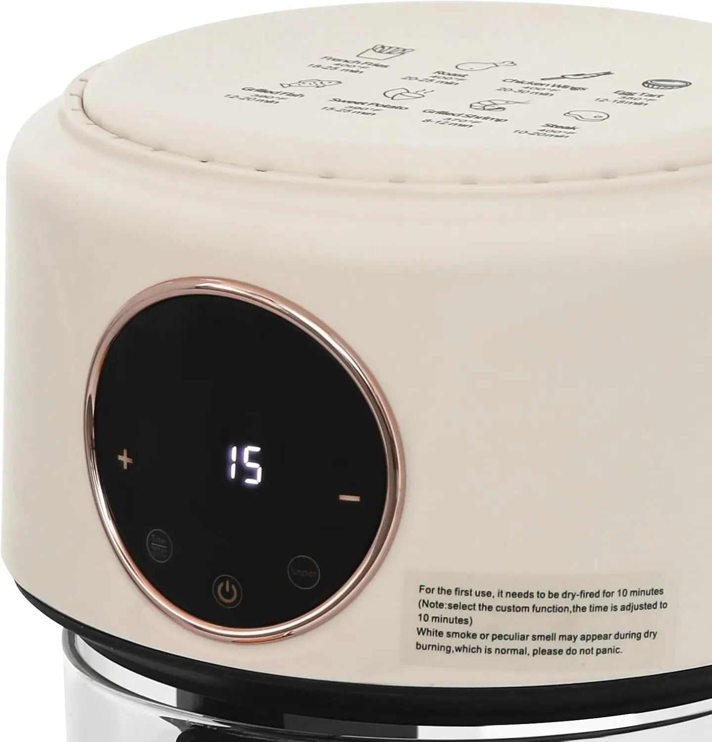 Portable Glass Air Fryer With 8 Presets And Digital Display