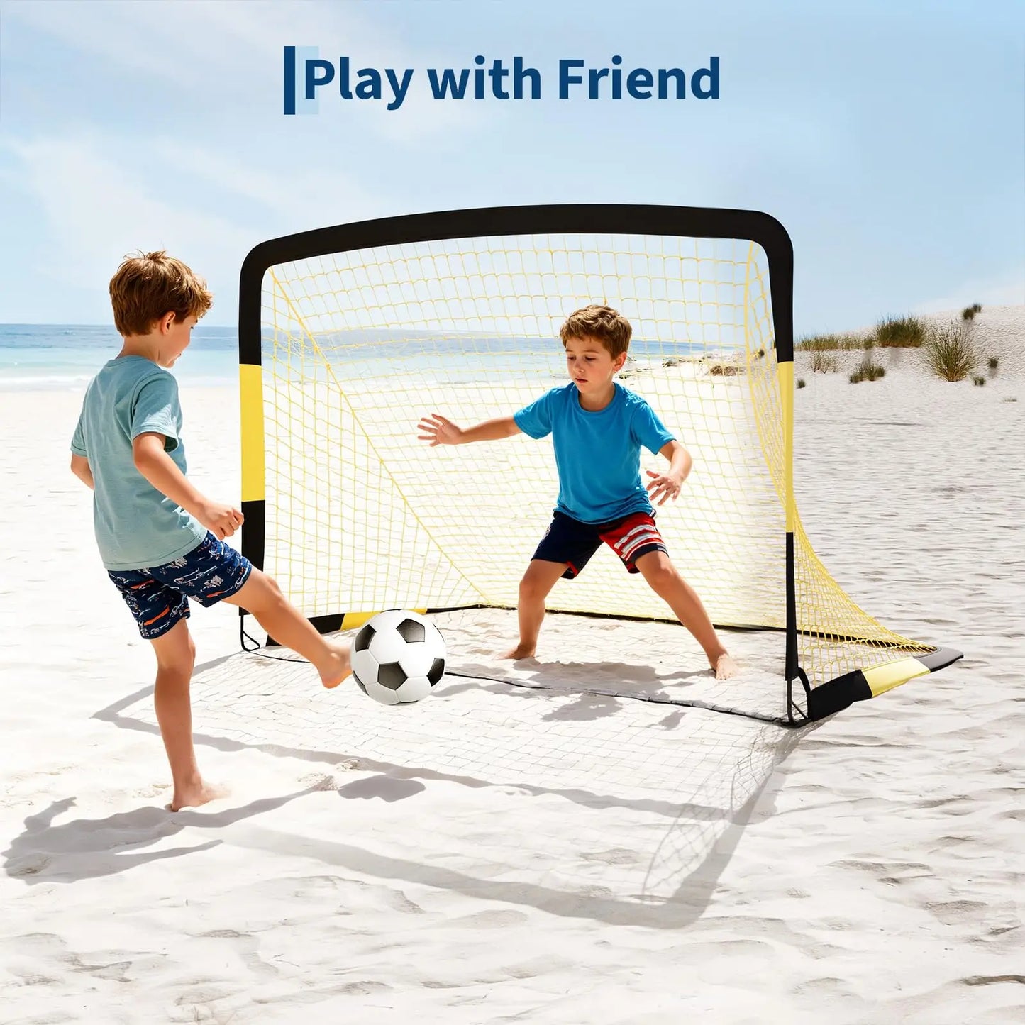 HiMISS Pop Up Soccer Goals Set Backyard Training Kit