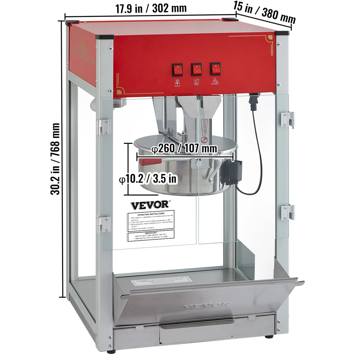 Succebuy Automatic Electric Commercial Popcorn Maker With Serving Spoon