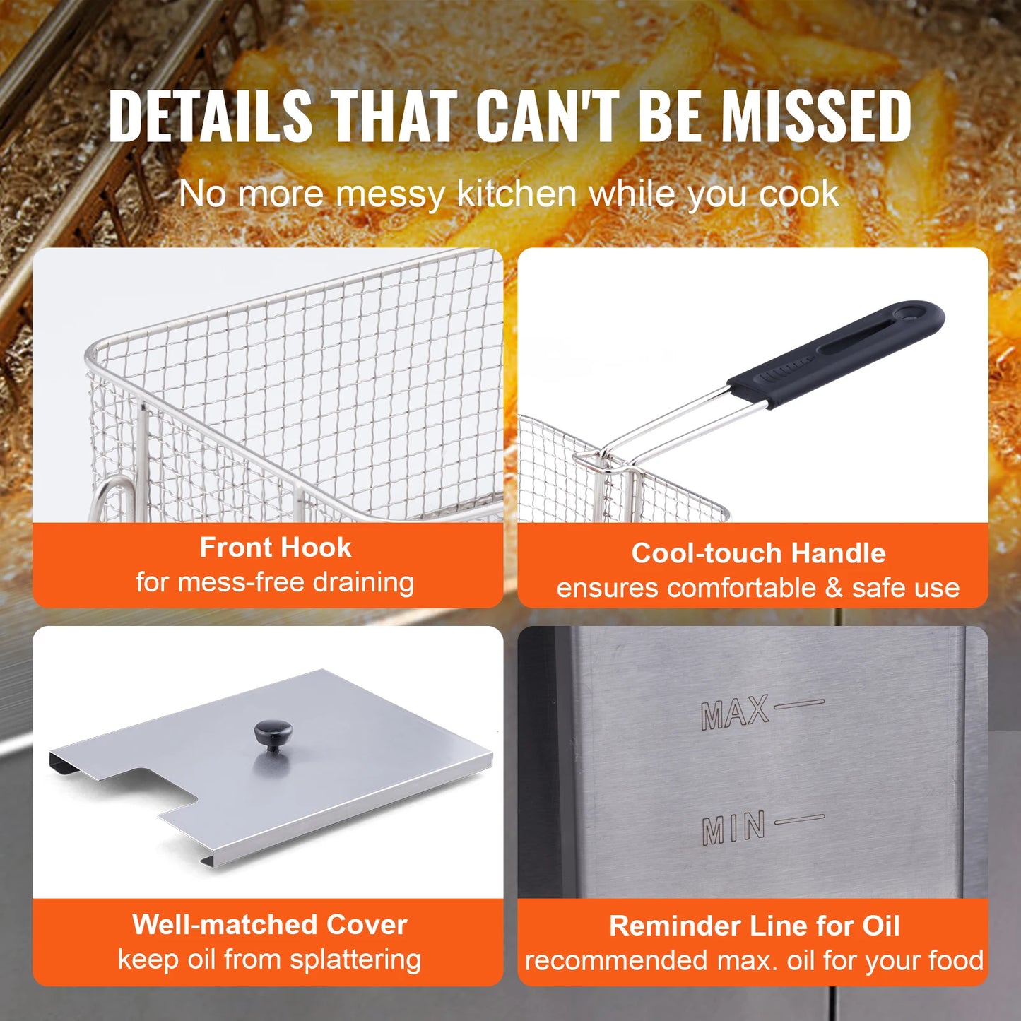SucceBuy Electric Deep Fryer With Dual Removable Tanks