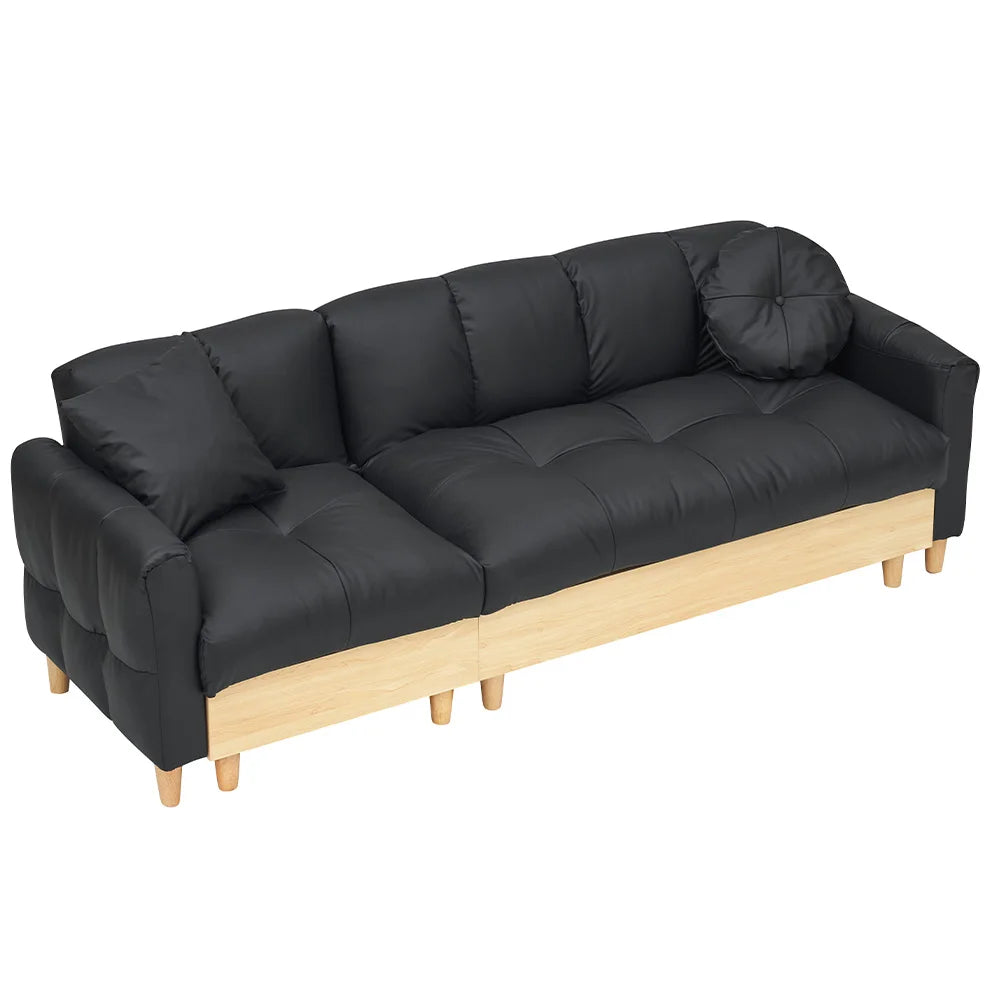 Convertible Fabric Sofa Bed With Convenient Storage For Home Use