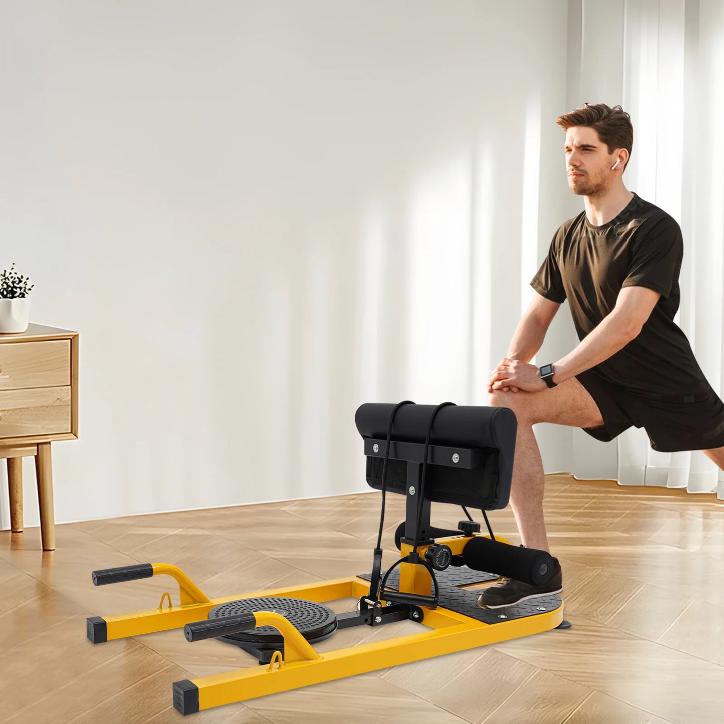 Deep Squat Trainer With Adjustable Backrest And Leg Hook