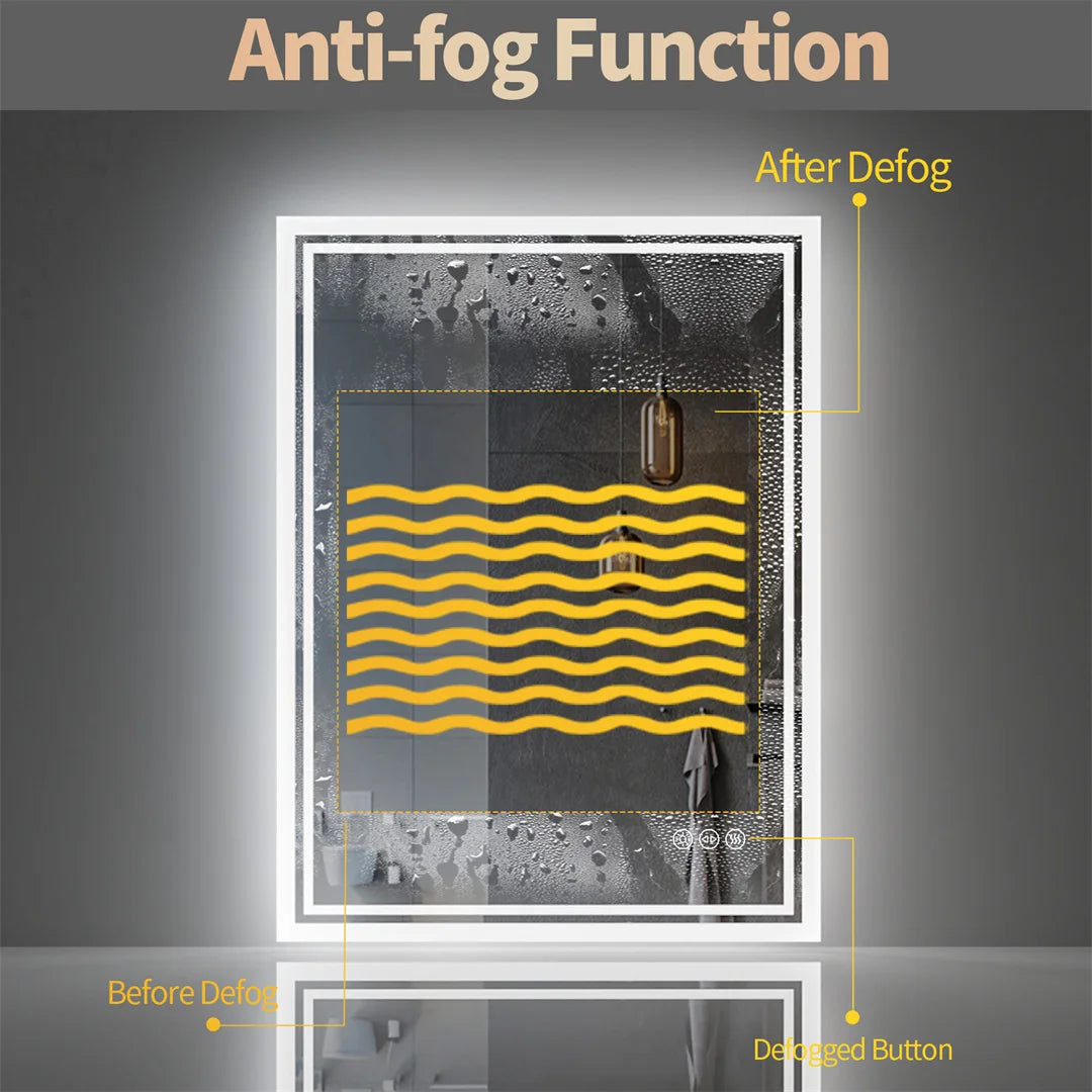 LUVODI Illuminate LED Backlit Frameless Defog Dimmable Mirror