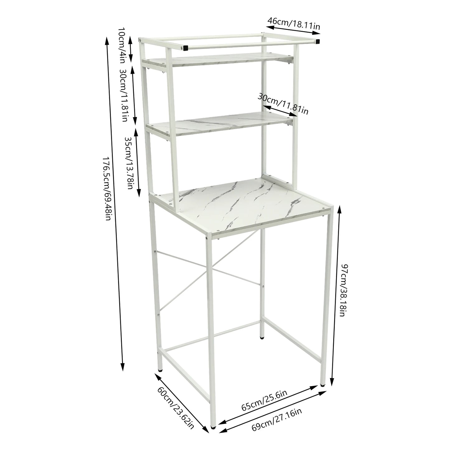 Bymaocar 3 Tier Washing Machine Shelving Unit Laundry Organizer