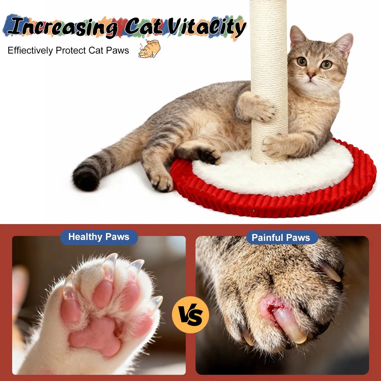 CWV Rotating Interactive Cat Scratching Post for Indoor Cats