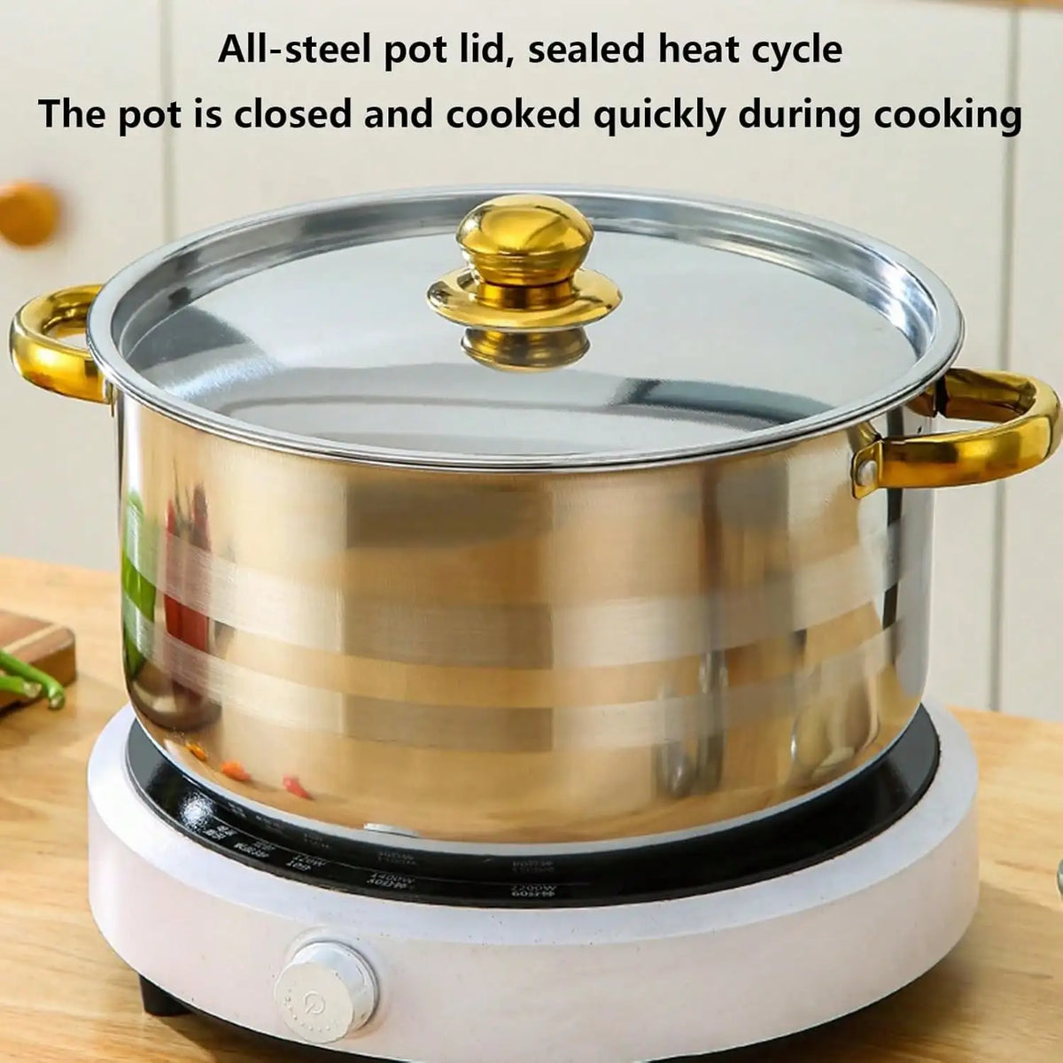 Premium 10 Piece Stainless Steel Cooking Pot Set With Lids