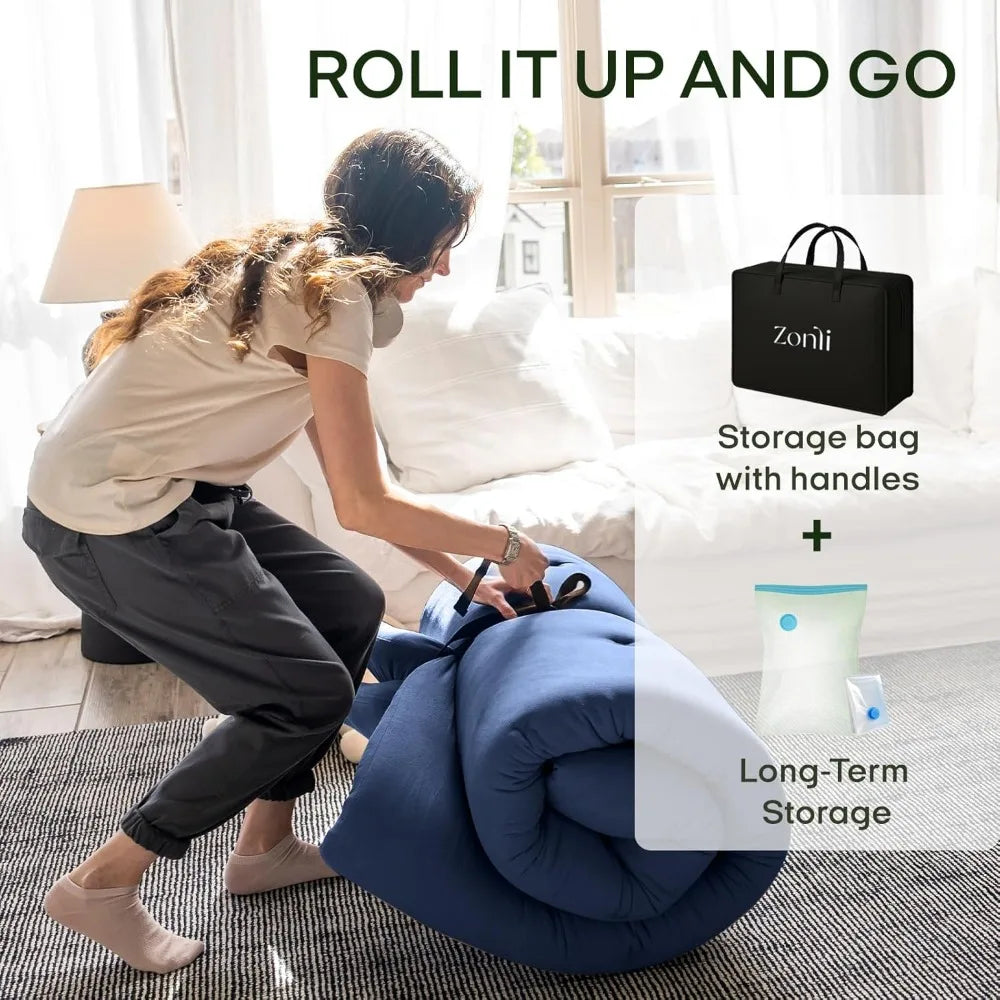 XIUWO Foldable Cotton Futon Mattress Tatami Sleeping Pad