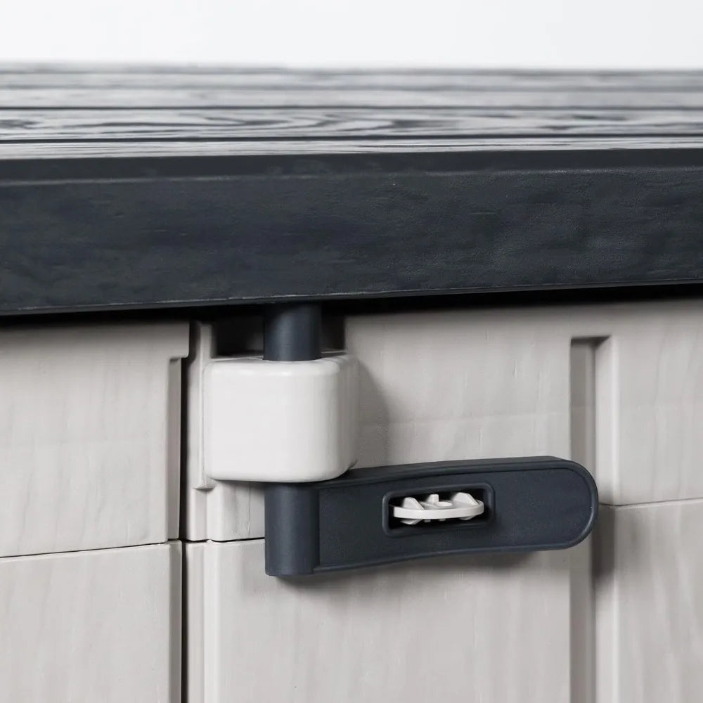 All Weather Outdoor XL Storage Shed Cabinet For Trash Cans