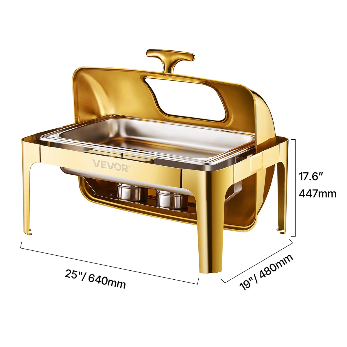 Succebuy Roll Top Chafing Dish Stainless Steel Buffet Chafer