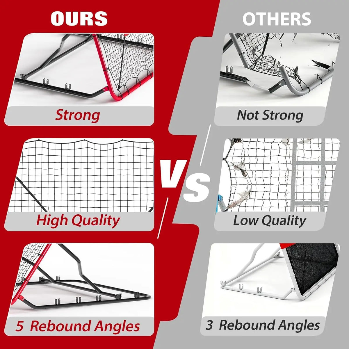 Himiss Adjustable Multisport Pitching Rebounder Net