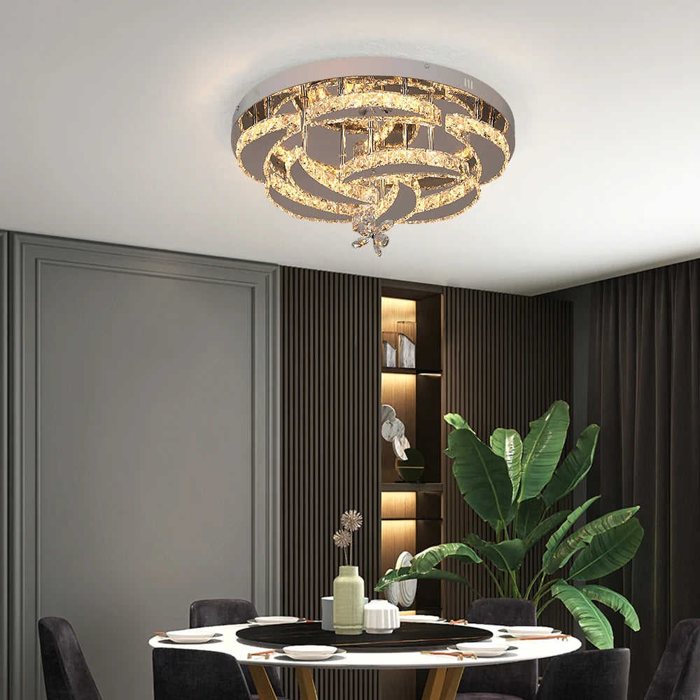 GreeLustr Crystal Ceiling Lamp Chandelier With LED Dimmable
