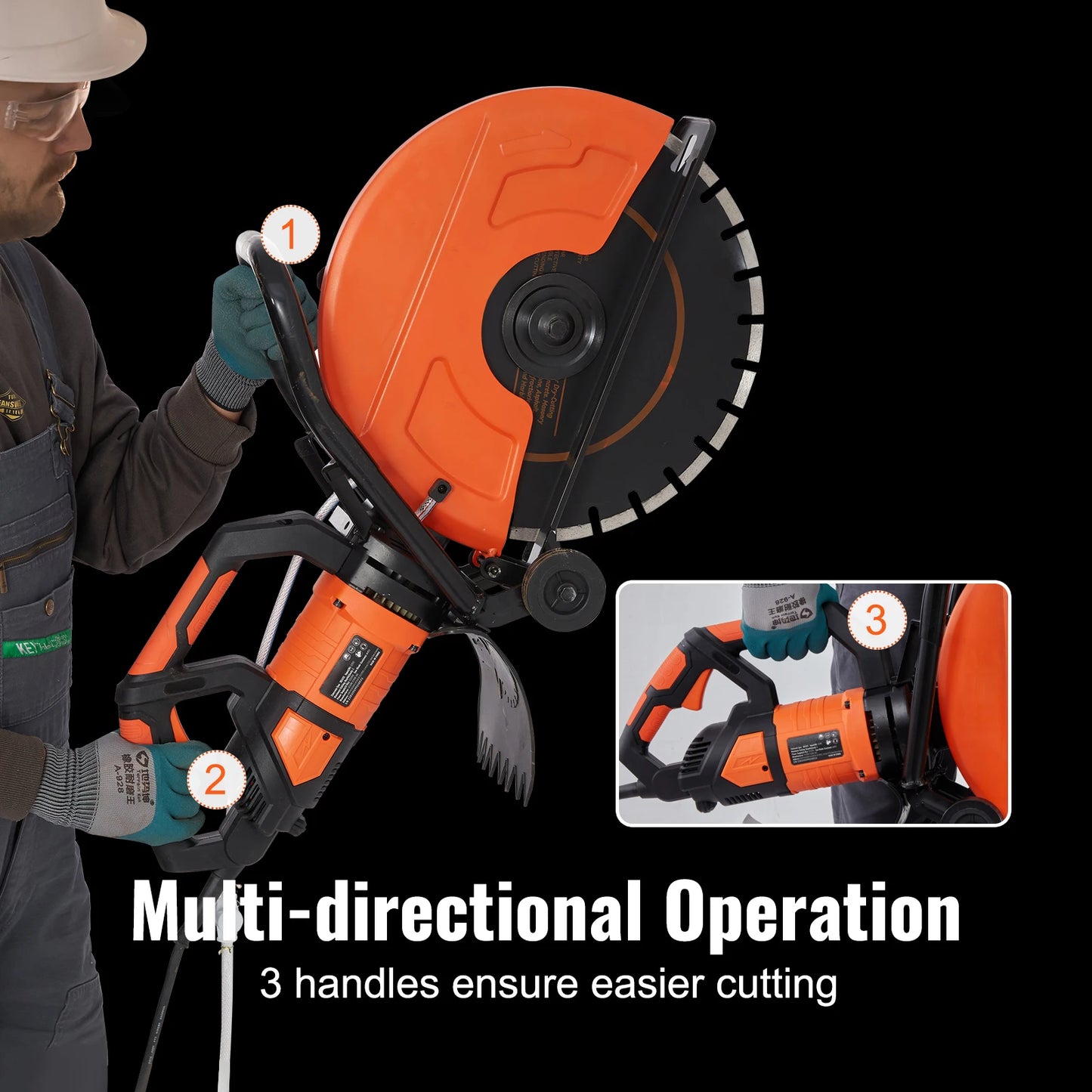 Electric Concrete Saw Wet Disk Cutter 3200W Power Tool