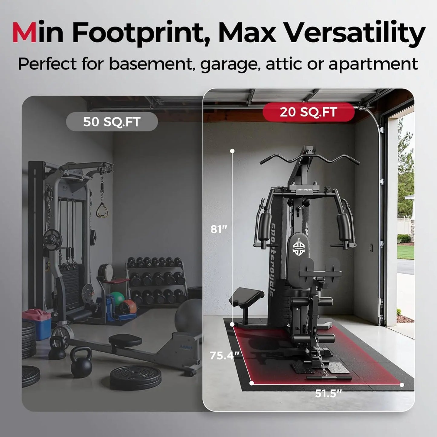 FED Fitness Home Gym Equipment With Pulley System For Full Body Strength