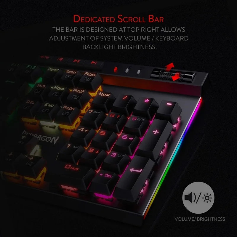 Redragon K580 Vata RGB LED Backlit Mechanical Gaming Keyboard