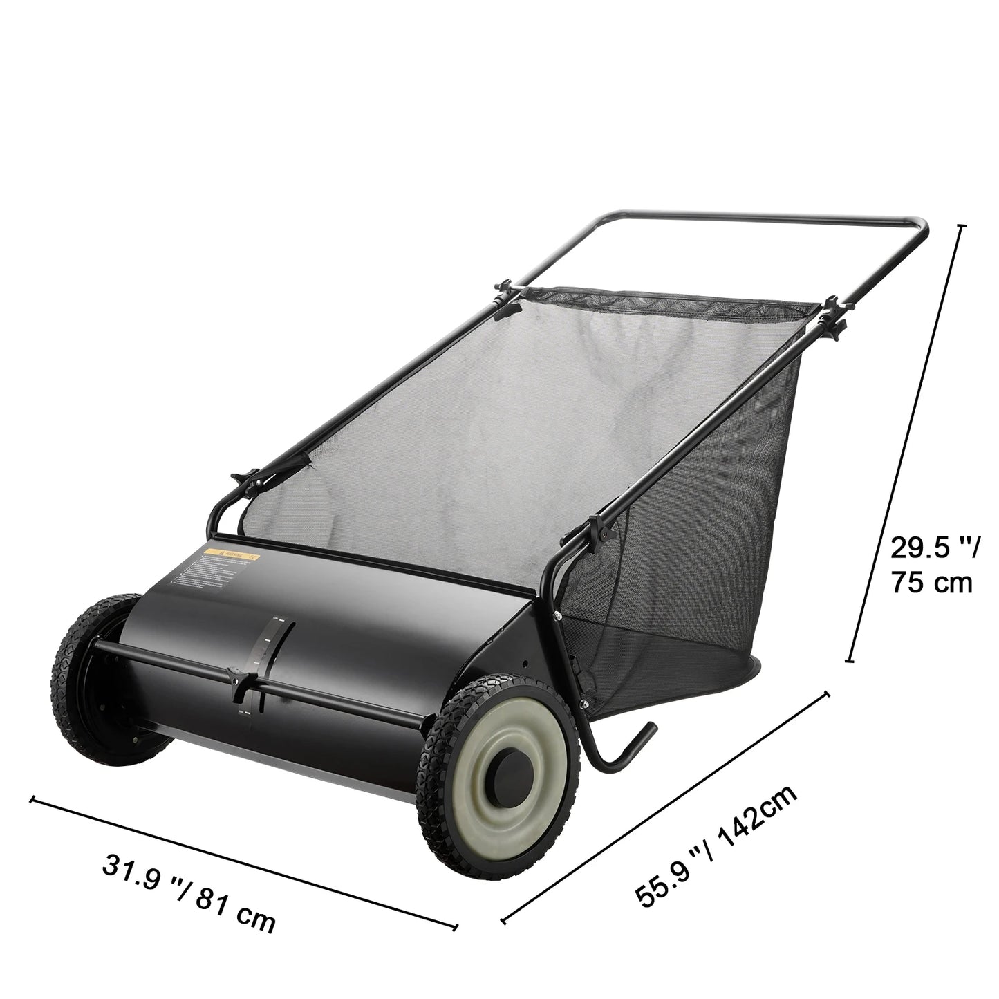 SucceBuy Tow Behind Lawn Sweeper Large Capacity Leaf Grass Collector