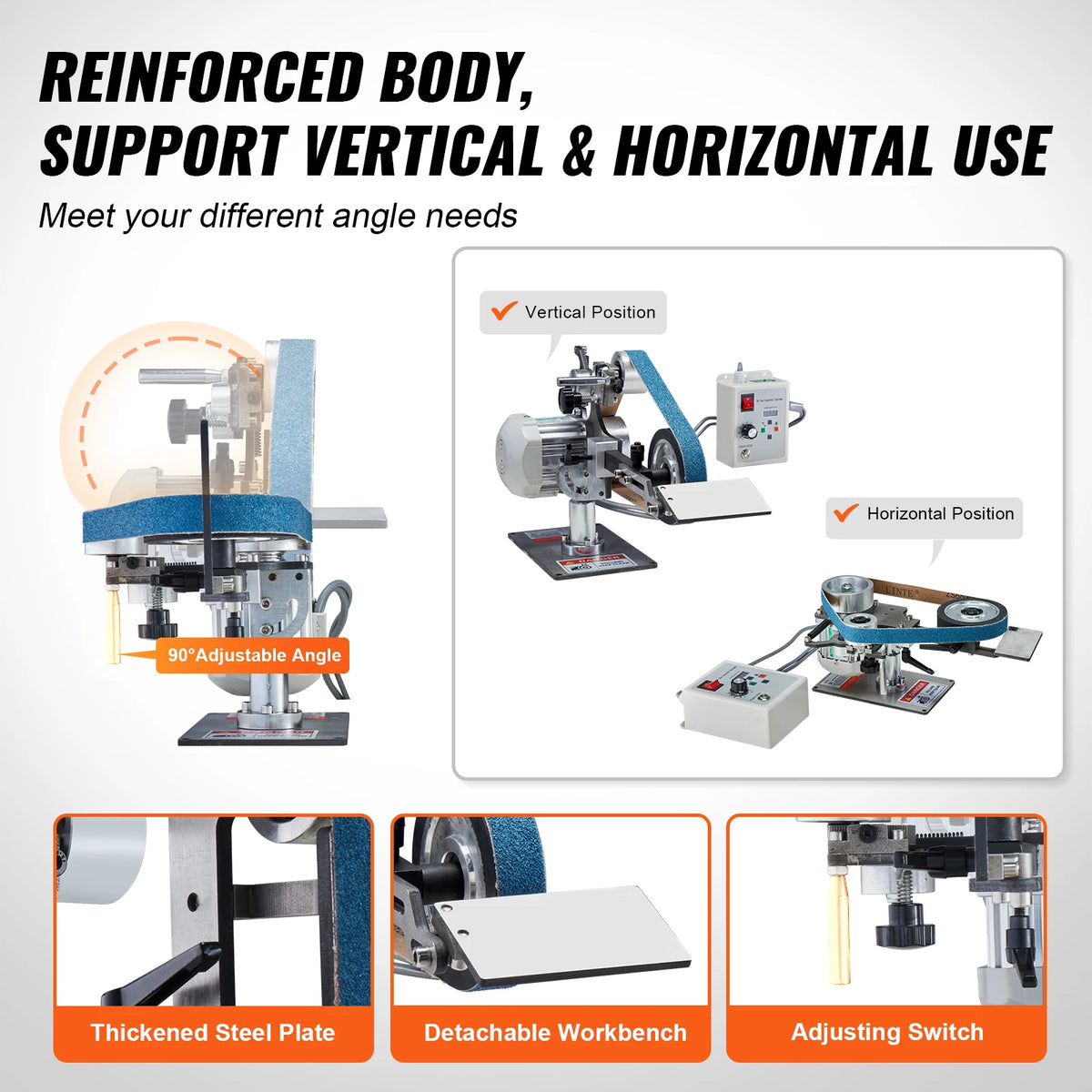 SucceBuy Variable Speed Belt Grinder Sander For Metalworking
