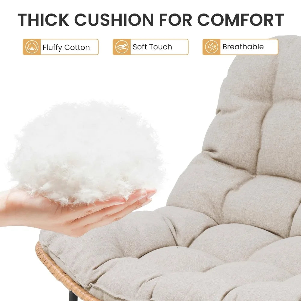 Frame All Weather Rattan Loveseat With Cushion For Outdoor Patio
