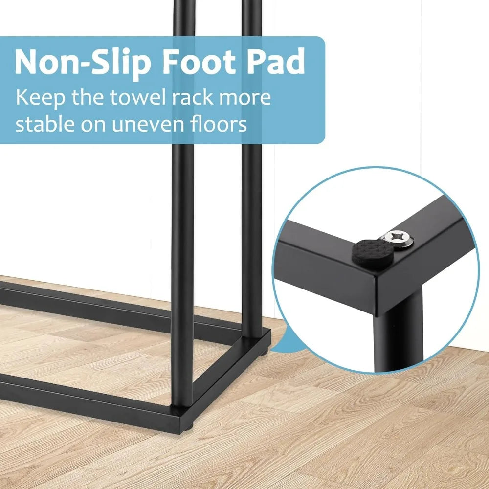 NBVCX Free Standing 2 Tier Towel Rack With Storage Shelves