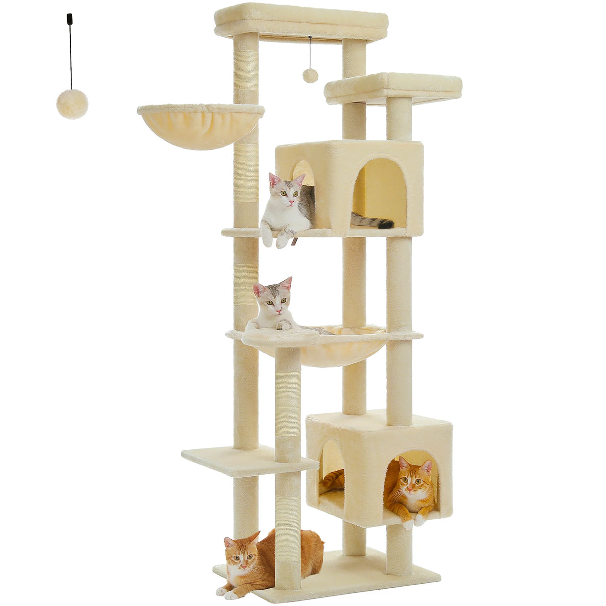 Pawz Road Multi Level Plush Cat Tree With Scratching Posts And Perches