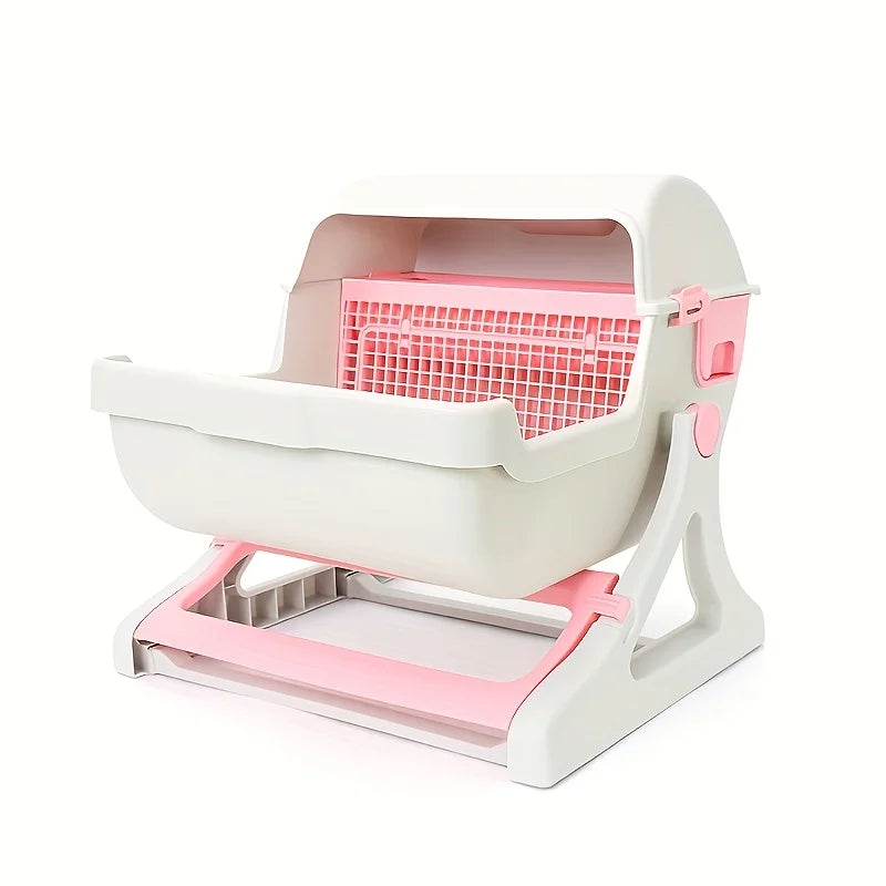 Cat Litter Box With Leak-Proof Odor-Proof Durable Removable Grid