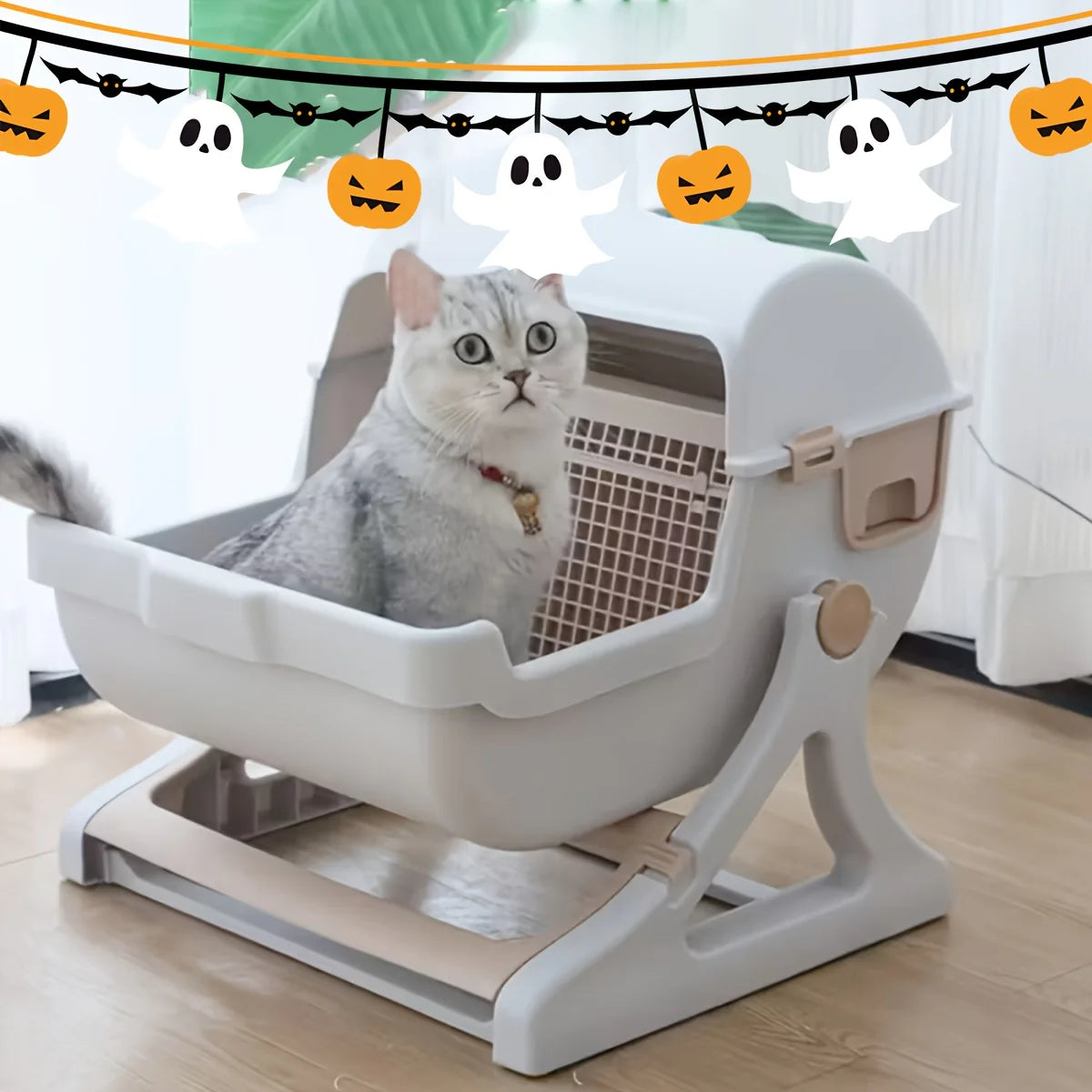 Cat Litter Box With Leak-Proof Odor-Proof Durable Removable Grid