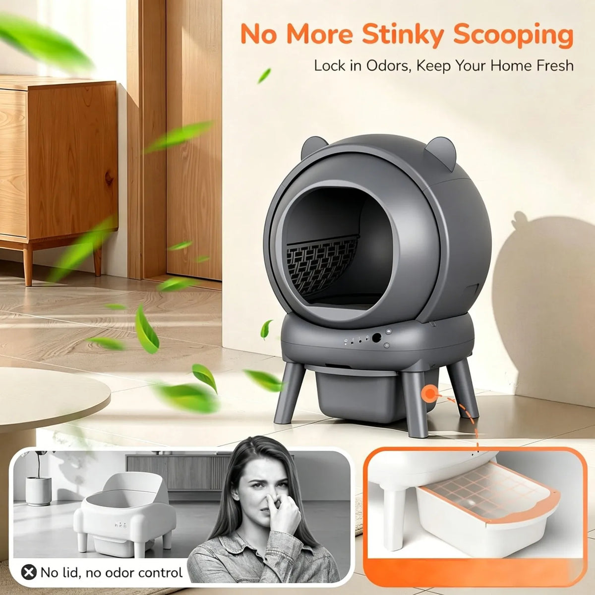 Cumrige Automatic Self Cleaning Litter Box With App Control