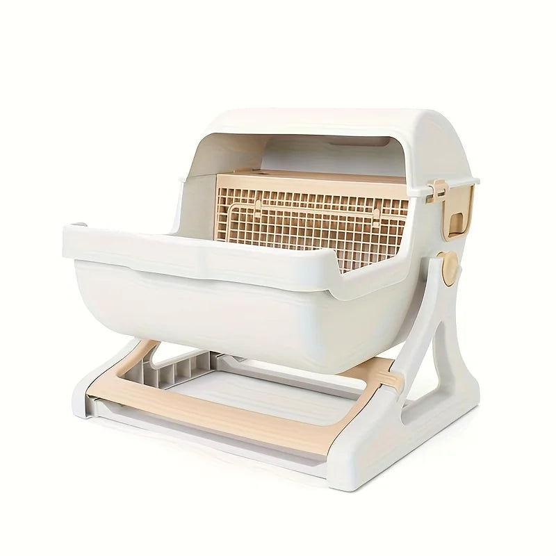 Cat Litter Box With Leak-Proof Odor-Proof Durable Removable Grid
