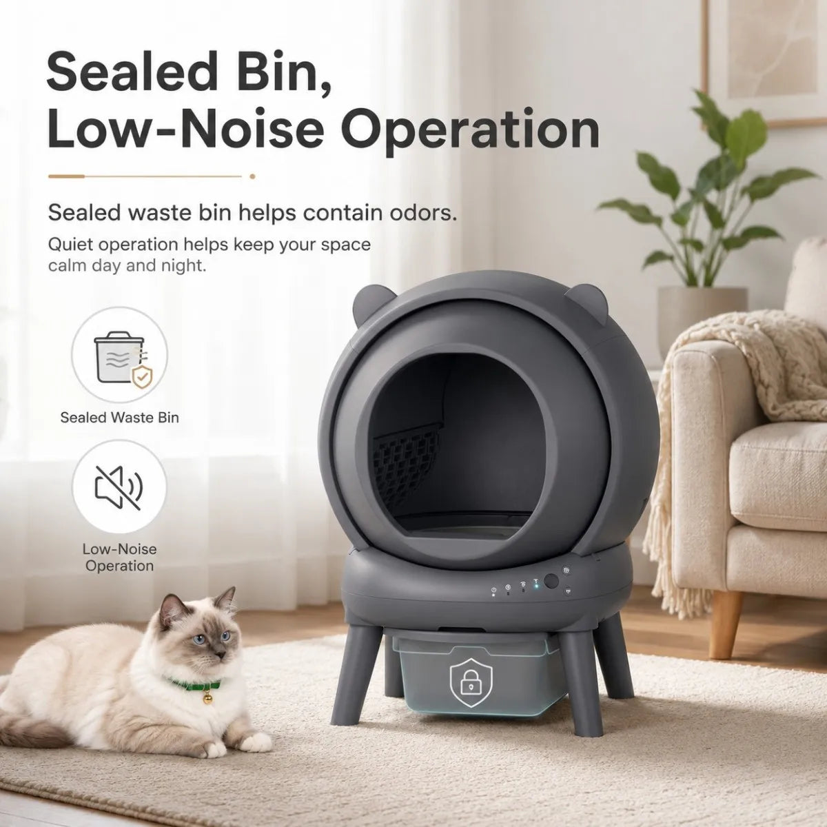 Cumrige Automatic Self Cleaning Litter Box With App Control