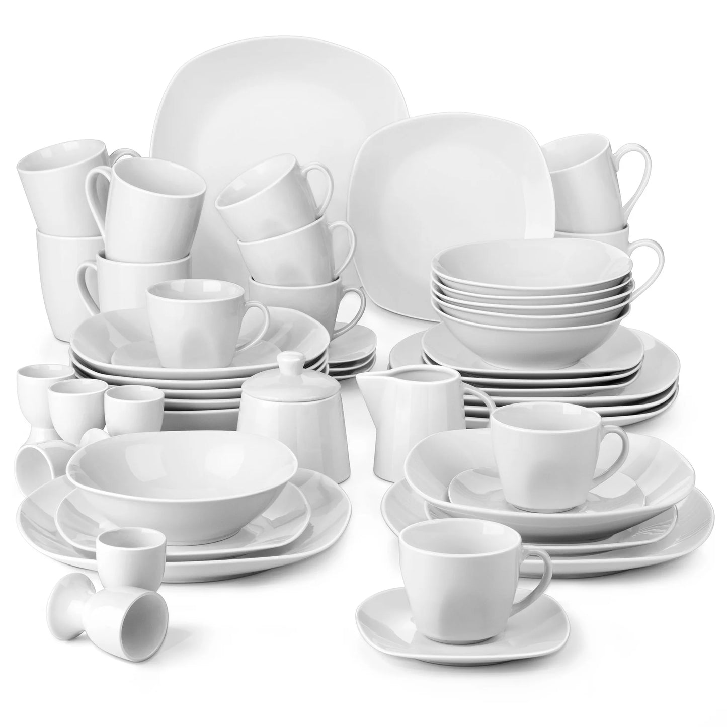 MALACASA Elisa 50 Piece Porcelain Dinnerware Set for 6