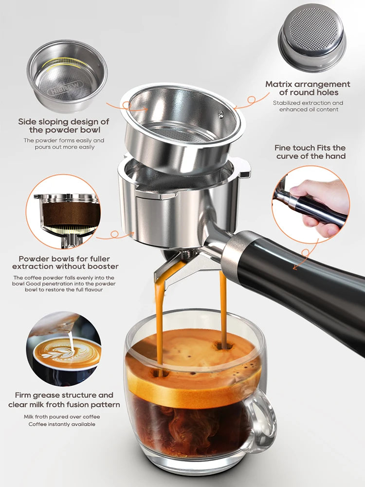 HiBREW 20Bar Semi Automatic Espresso Machine With Adjustable Temperature H10B