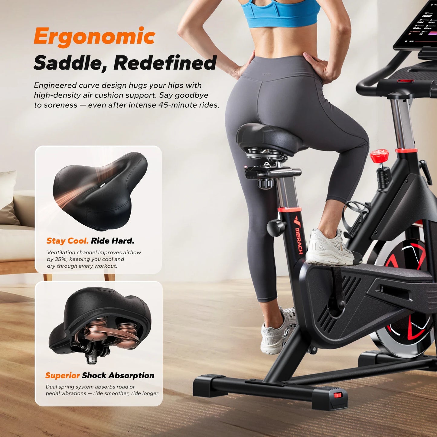 MERACH S38 Magnetic Indoor Cycling Bike With App Connectivity