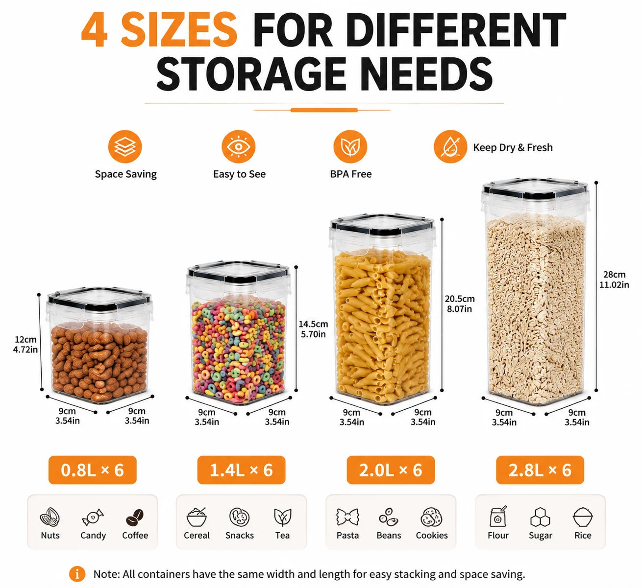 24 Piece BPA Free Food Storage Containers Airtight Chalkboard Labels