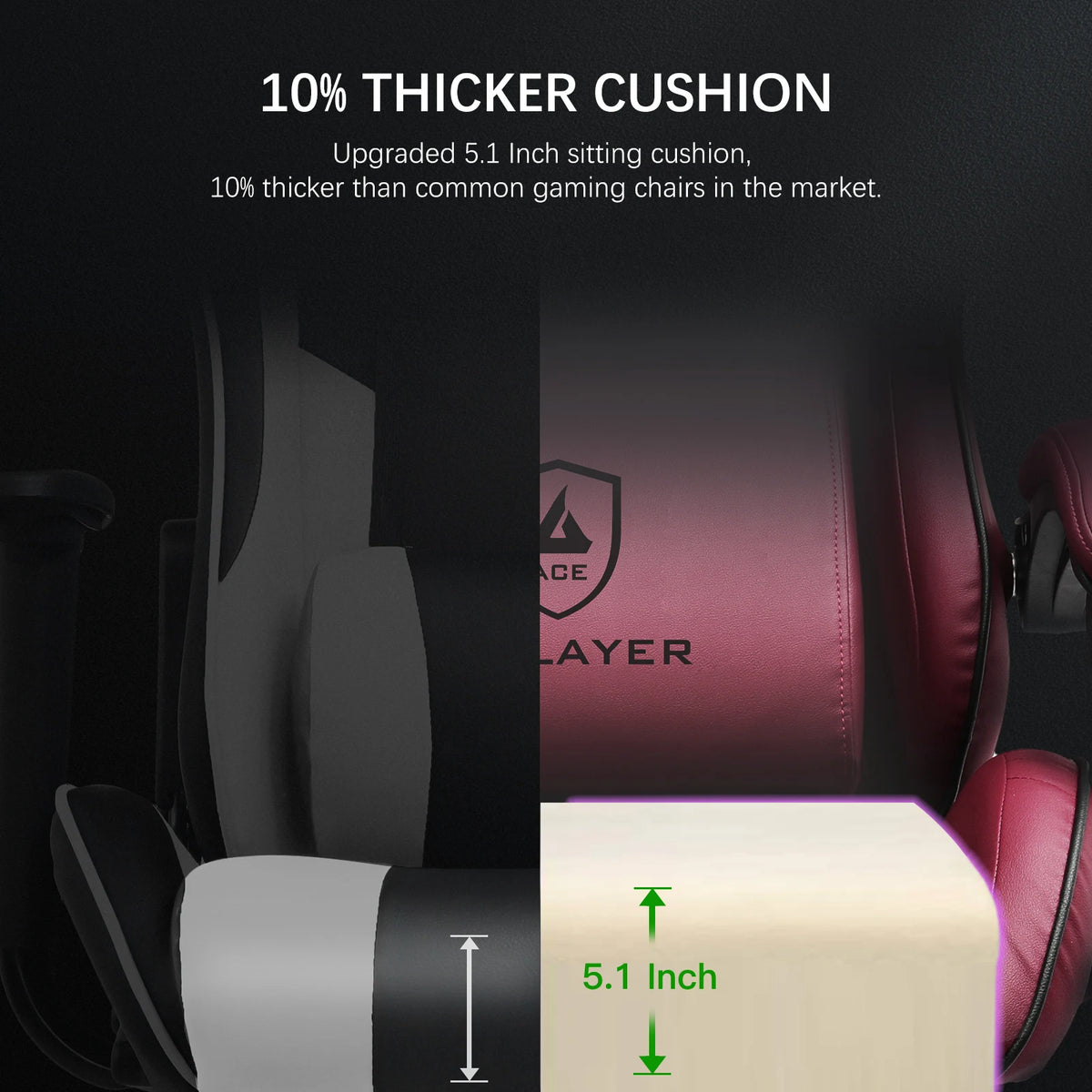 GTPLAYER Ergonomic Gaming Chair With Adjustable Footrest And Speakers