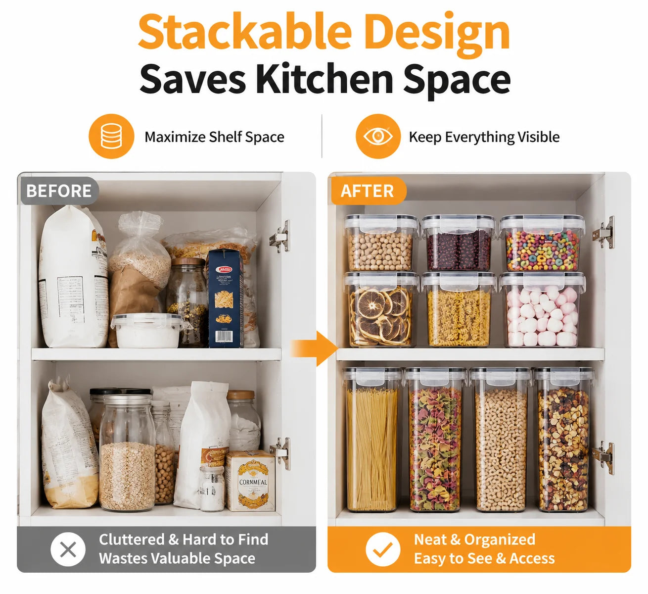 24 Piece BPA Free Food Storage Containers Airtight Chalkboard Labels