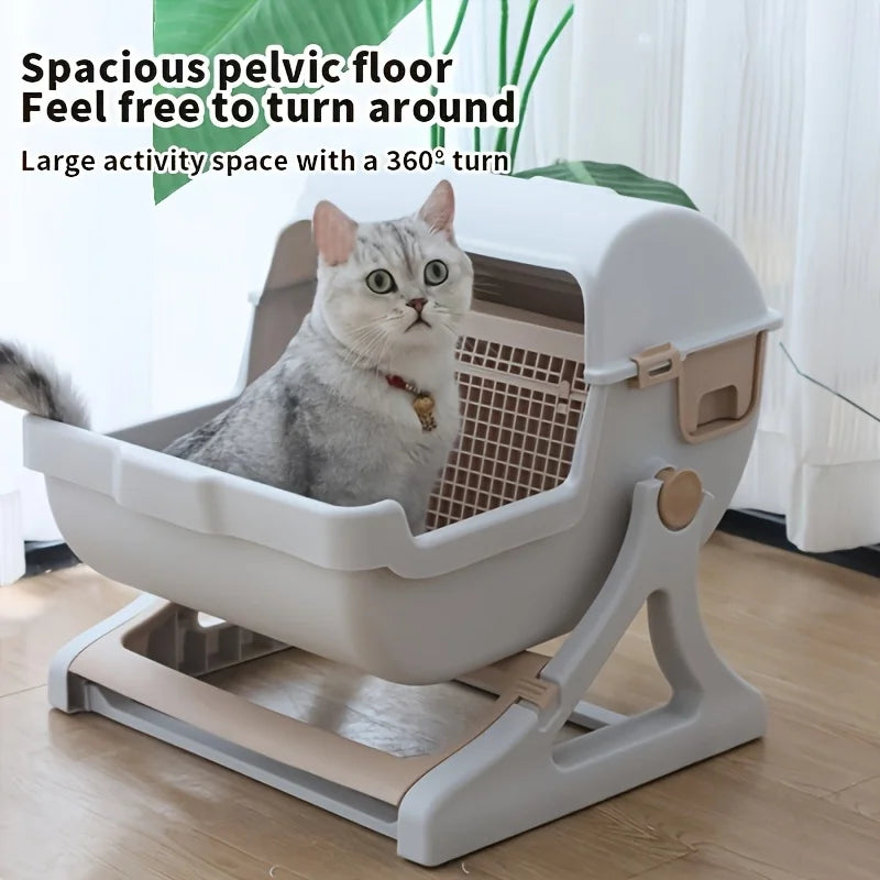 Cat Litter Box With Leak-Proof Odor-Proof Durable Removable Grid