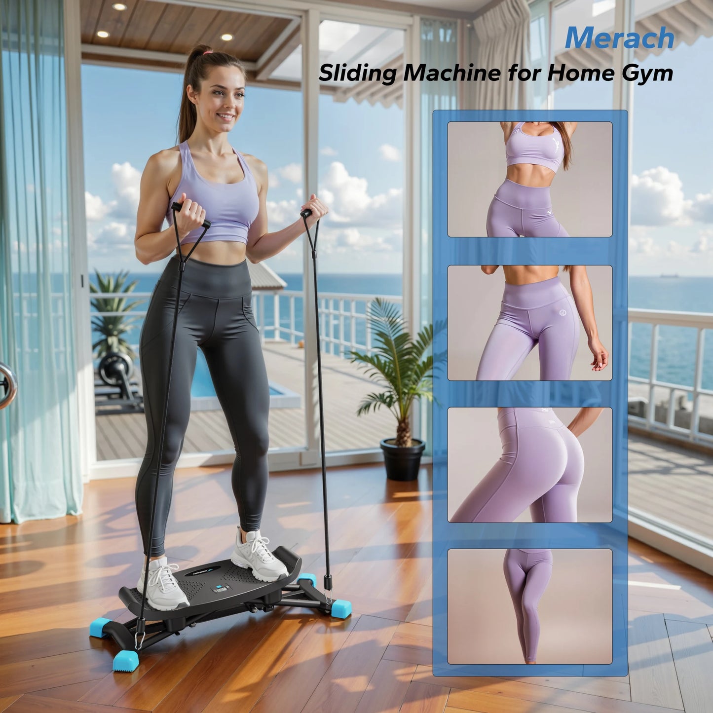 MERACH Ski Machine Simulated Ski Training Full Body Cardio Exercise