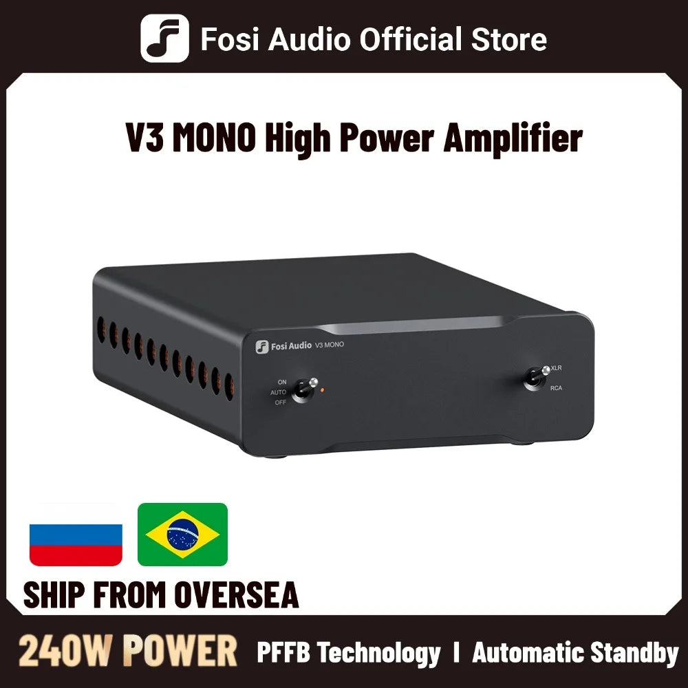 Fosi Audio V3 Mono Power Amplifier 240W TPA3255 Class D