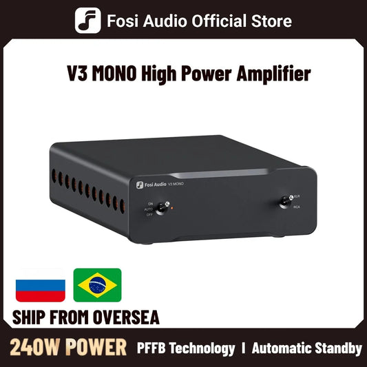Fosi Audio V3 Mono Power Amplifier 240W TPA3255 Class D