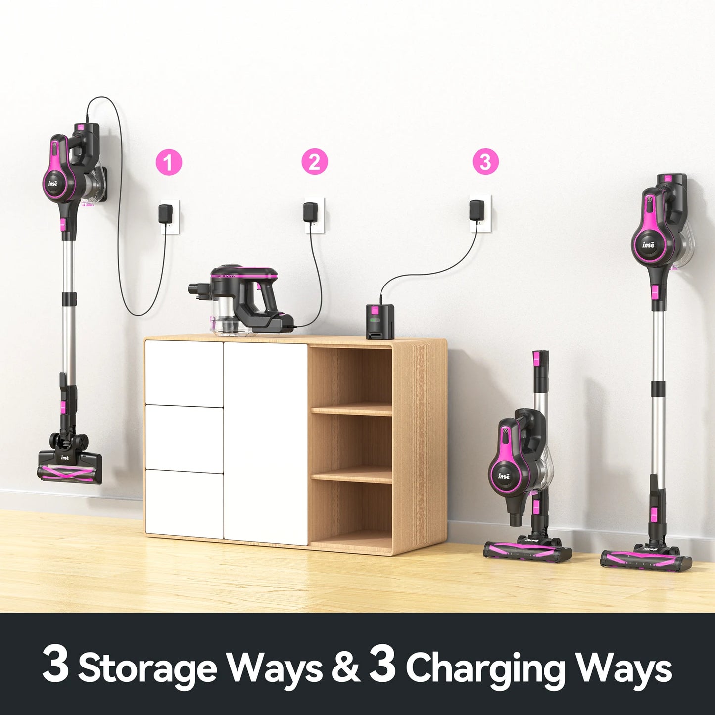 INSE N5T Cordless Vacuum Cleaner 25KPa Suction Six In One