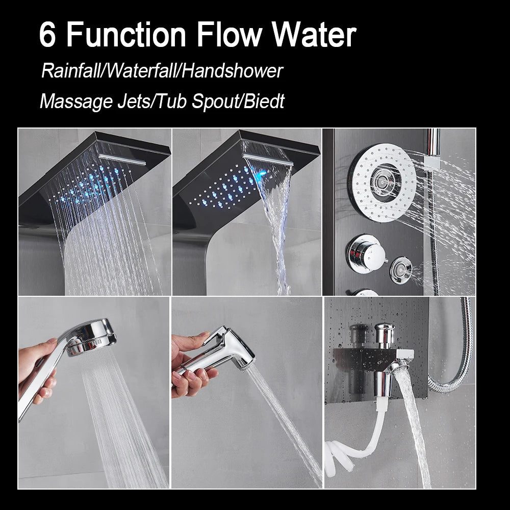 MYQualife LED Shower Panel Spa Column System With Jet Massage