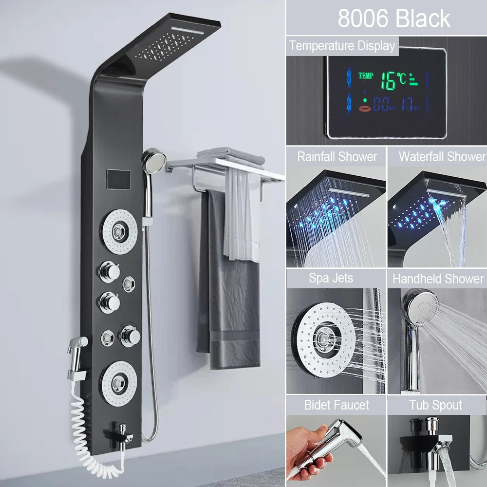 MYQualife LED Shower Panel Spa Column System With Jet Massage