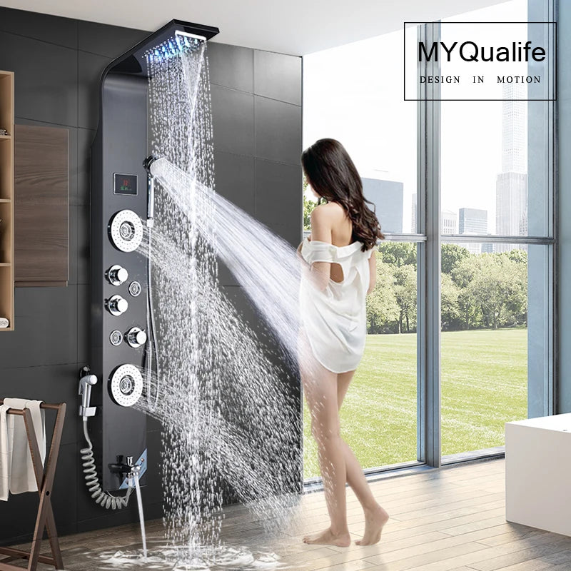 MYQualife LED Shower Panel Spa Column System With Jet Massage