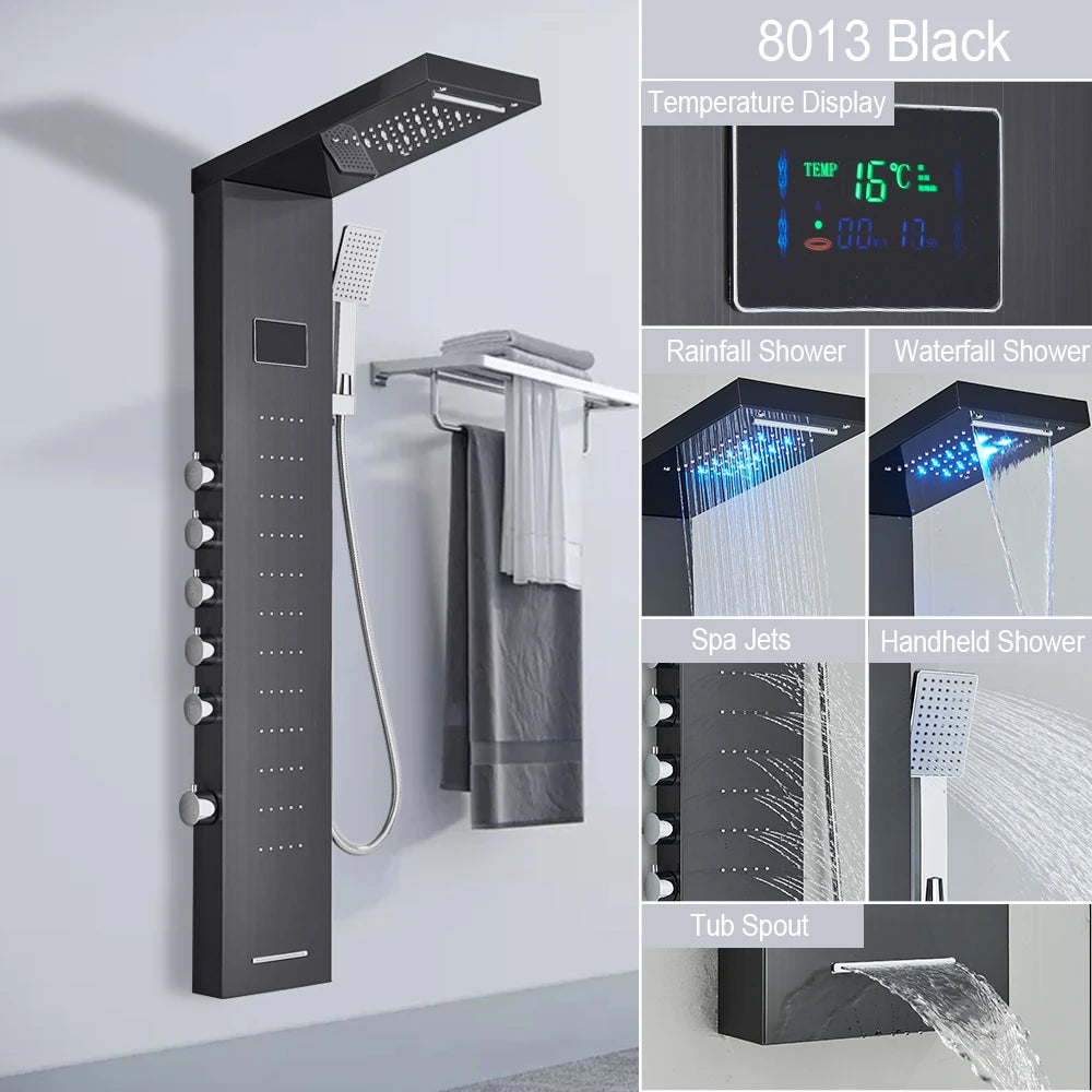 MYQualife LED Shower Panel Spa Column System With Jet Massage