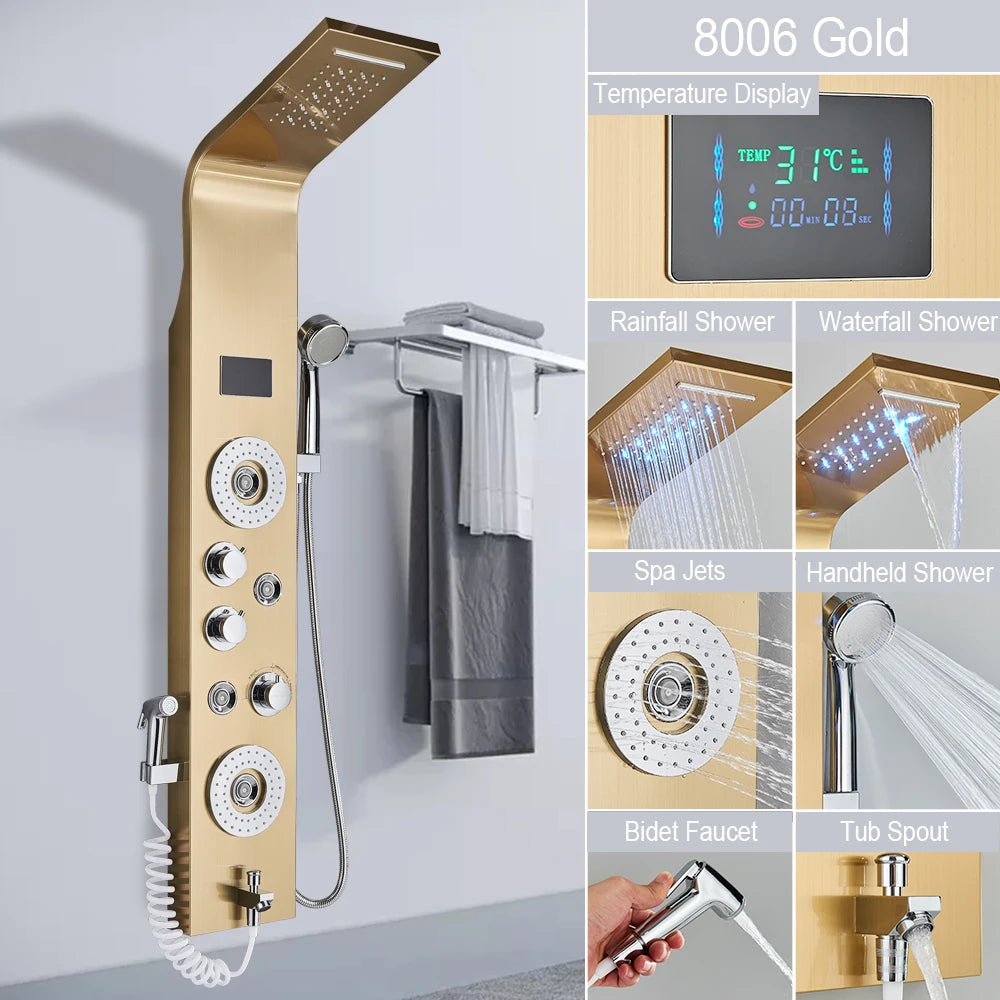 MYQualife LED Shower Panel Spa Column System With Jet Massage